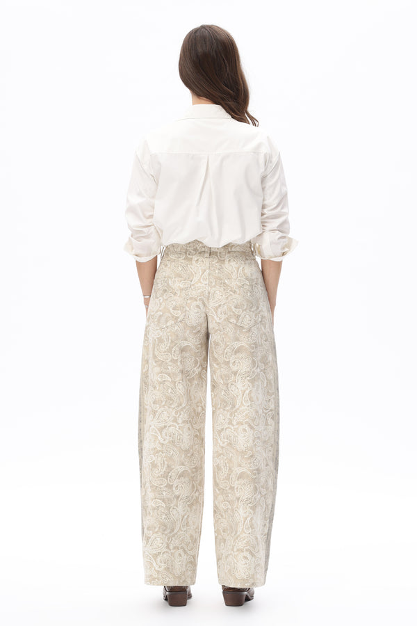 Bohemian Paisley Barrel Jeans