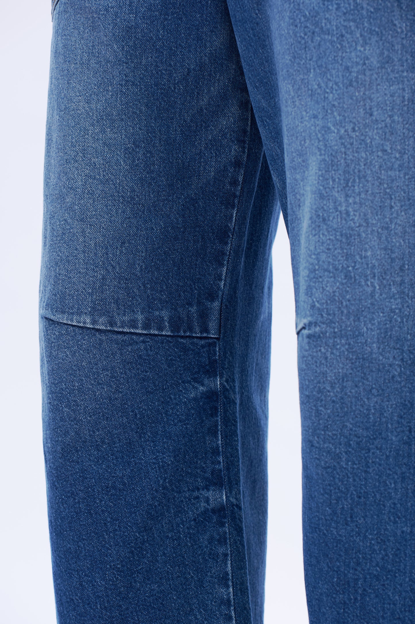 Super High Rise Balloon Denim Jeans With Front Pocket Patch DEOX001 Medium Blue