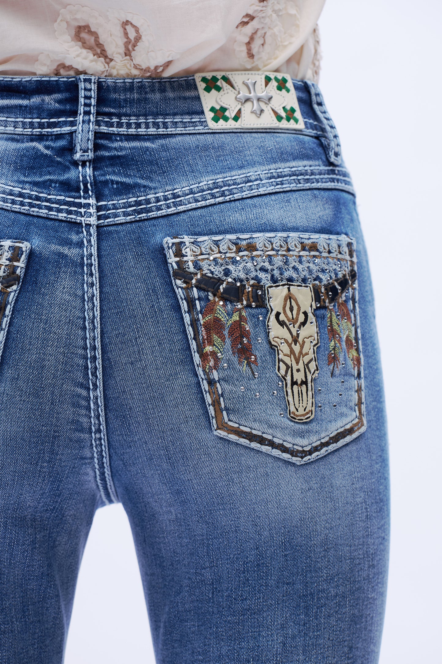Western Spirit Embellished Embroidered Jeans