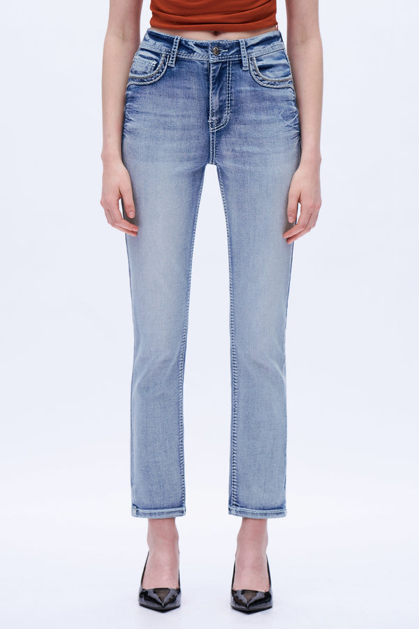 Western-Inspired Straight Jeans