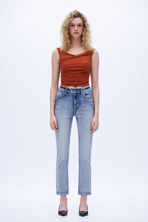 Western-Inspired Straight Jeans
